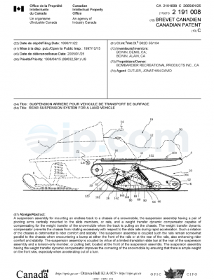 Rear suspension system for a land vehicle CA