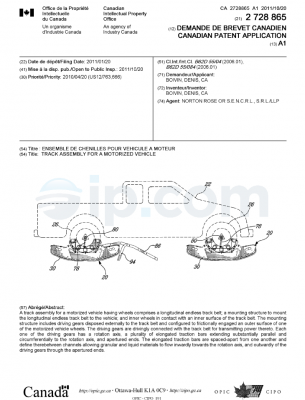 Track assembly for a motorized vehicle ca