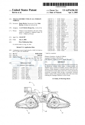 Track assembly for an all-terrain vehicle us