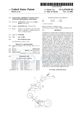 Adjustable apparatus and kit for a coupled snowmobile suspension US