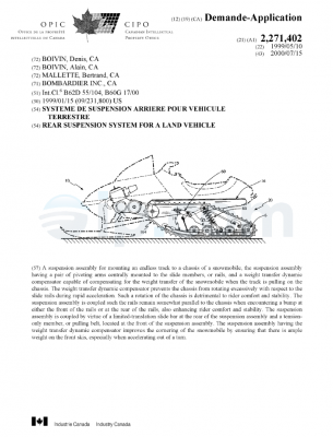 Rear suspension system for a land vehicle CA 2