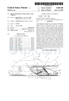 Rear suspension system for a land vehicle (US)