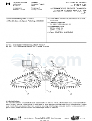 Track assembly for an all-terrain vehicle CA