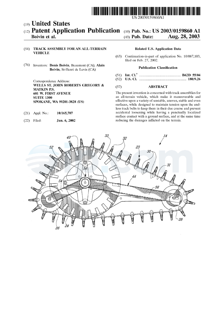 Track unit for snow vehicle (US) – AD Boivin Design Inc